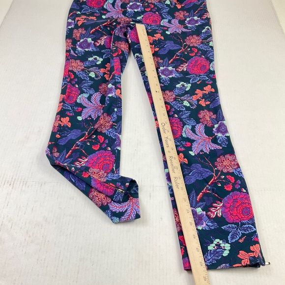 Soft Surroundings Pants Spring Vibrant Floral Print Pull On Zip Ankle S Small - Picture 5 of 13
